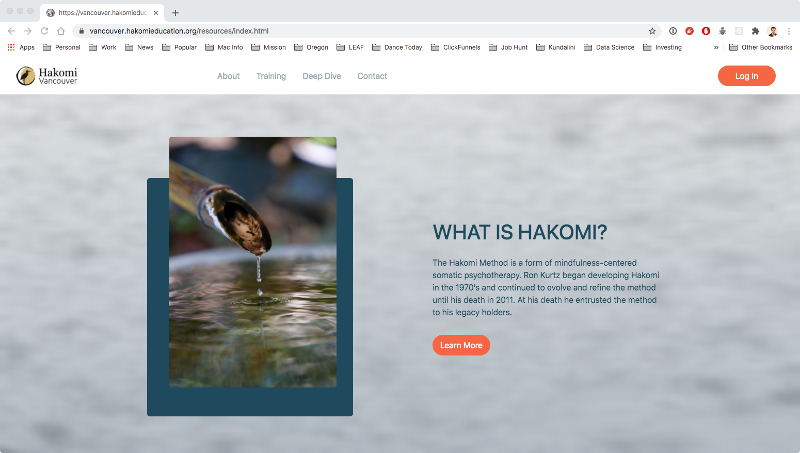 Hakomi Education Network - Vancouver website